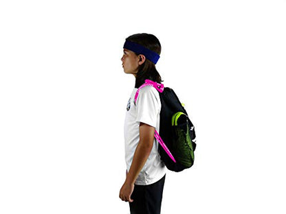Soccerware Soccer Bag Backpack - Youth & Kids, Organize Sports Gym Equipment - Boys Girls - color: Pink