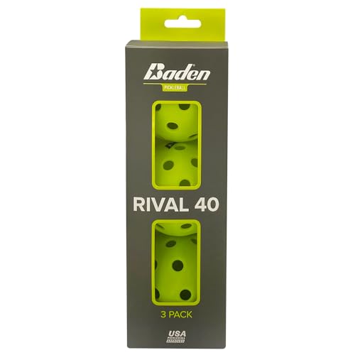 Baden Rival 40 Pickleball Balls | Set of 3 | USAPA Approved | Durable for Consistent Play | Neon Green - color: Neon Green