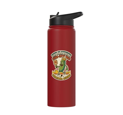 Third-Shot Drop Ironic Pickleball Hobby Player Stainless Steel Insulated Water Bottle - color: Red