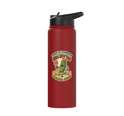 Third-Shot Drop Ironic Pickleball Hobby Player Stainless Steel Insulated Water Bottle - color: Red