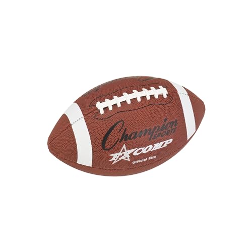 Champion Sports Pro & Composite Series Footballs – Water-Resistant Composite, Indoor/Outdoor, Official–Pee Wee Sizes - size: Official, style: Composite