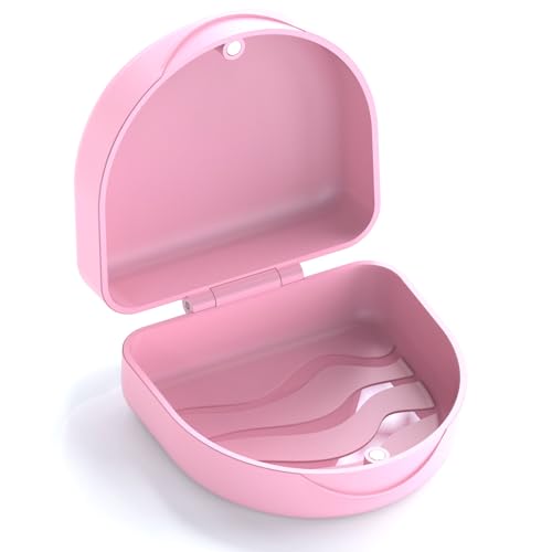 Orthodontic Mouthguard Case Dental Retainer Case-Pink - color: Pink