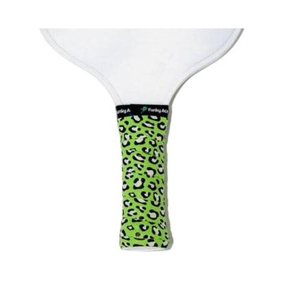 Funky Ace - Patterned Tennis Racket/Pickleball Paddle Overgrip - Non-Slip, Quick Dry, Pre-Cut - Performance Grip Tape - Adjustable Length Pickleball Overgrip Tape - color: Fancy Footwork - Green