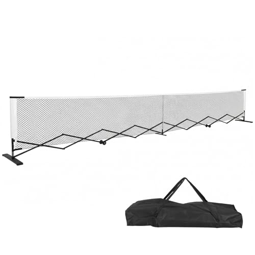 Retractable Pickleball Net 22FT Portable Pickleball Net Set with Steady Metal Frame Free Assembly & Carry Bag for Recreational & Competitive Play