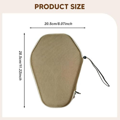 Menolana Table Tennis Racket Cover Portable Thoughtful Gift EVA Storage Bag Paddle Case for Travel Outdoor Indoor Training, light brown, 28.5cmx20.5cm