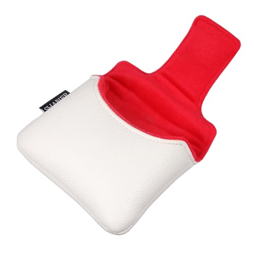 Golf Head Cover with RBF Design for Golf Club - size: for Large Mallet, style: White