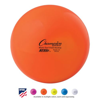 Champion Sports Field Hockey Balls – NFHS Approved, High-Visibility Regulation Balls, 12-Pack - color: Orange (Pack of 12)