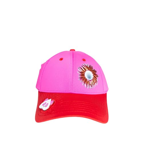 Ladies Adjustable Hats - Tee Holder with Tees & Bill Magnet with Ball Marker - 100% Custom Made - color: Galentines Bonk, style: Offset