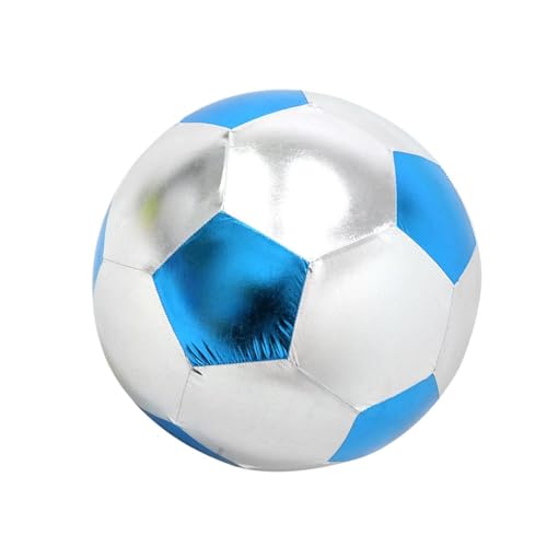 Inflatable Soft Football, Simulation Soccer Ball, 9.84 Inches Beach Toy with Leakproof, Elastic PVC Spheres, Indoor Play Toy with Bounce Design, Blow Up Football for Outdoor Use - color: Cloth Blue