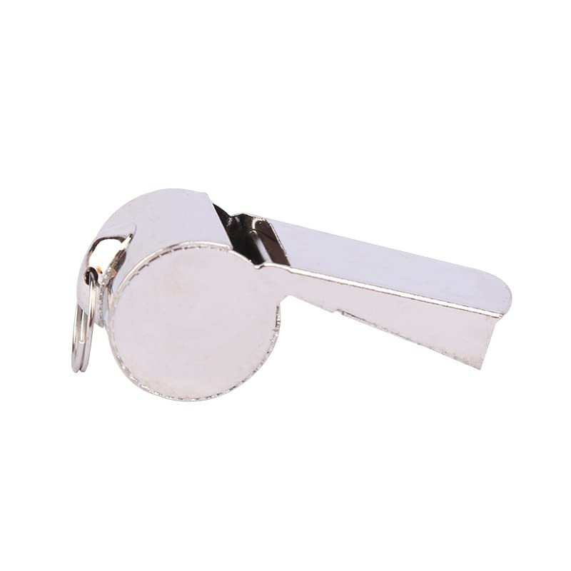 SEVENHEAD Stainless Steel Sports Whistles with Lanyard, Loud Crisp Sound Whistles Bulk Perfect for Coaches, Referees, and Officials - color: Stainless Steel(Pack of 10)