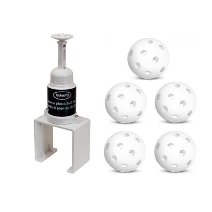 Big Ball Baseball Practice Popper, Pop Up Tee Balls to The Perfect Height for Batting Trainer, Batting Machine for Practicing Hitting Without a Pitcher - color: IVORY with 5 Big Balls