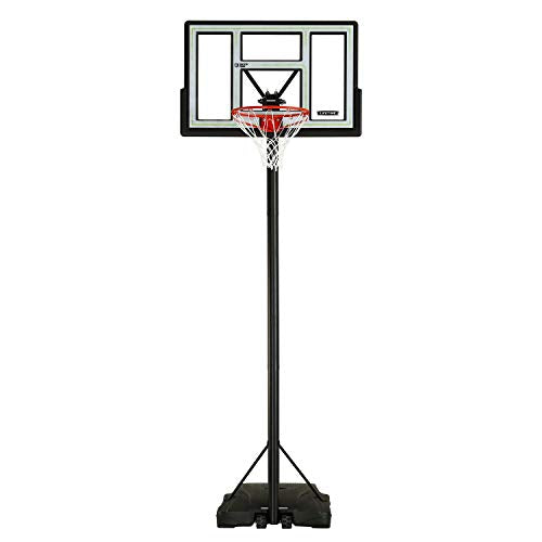 Lifetime Pro Court Height Adjustable Portable Basketball System, 44 Inch Backboard, Blue/White