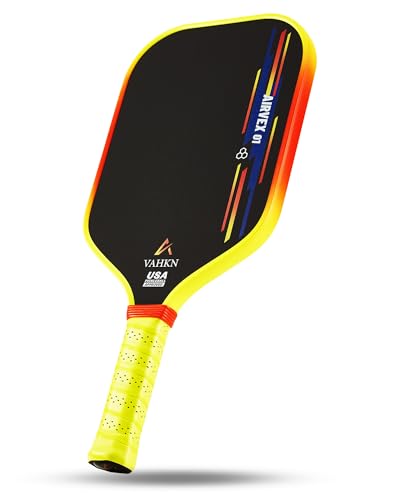 Pickleball Paddles |16MM Carbon Fiber Pickleball Paddle | High-Spin Textured Surface & Vibrant Gradient Edge | USAPA Approved Racket for Ultimate Power,Control & Precision - color: Yellow