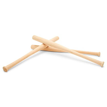 Wood Baseball bat 17-3/4 Inch Pack of 2 Unfinished Mini Wood Baseball Bat, Small Bats, Party Decor, Bedroom, Crafts, by Woodpeckers - size: 17-3/4 Inch
