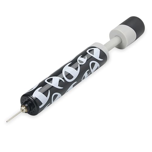 Champion Replacement Ball Pump with Metal Inflation Replacement Needles for Sports Balls with Compact Case, Compatible with Most Pumps for Basketball, Soccer, Football, Volleyball & Yoga Balls - color: Black/White/Tin Oxide, style: Dual Action