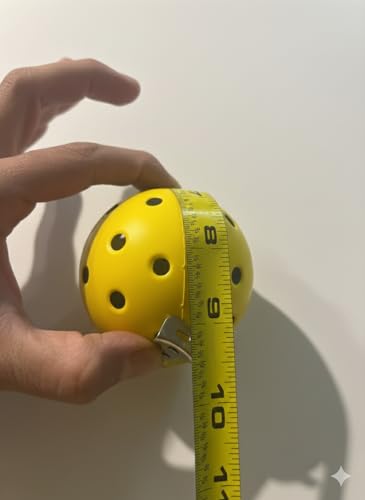 Pickleball Training Ball, Indoor Outdoor Practice Ball, Yellow with Black Holes, Plastic, Lightweight Design