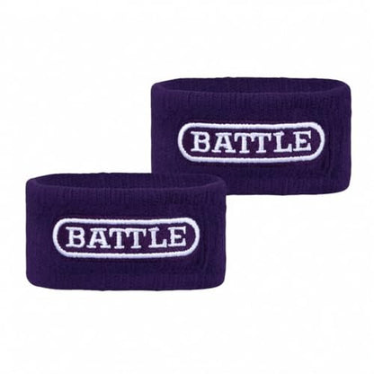 Battle Sports Thick Football Armbands- Wrist Bands for Football, High-Performance Bands with Ultra-Soft Material to Wick Away Sweat and Keep Hands Dry- Includes 2 Wrist Bands - color: Purple