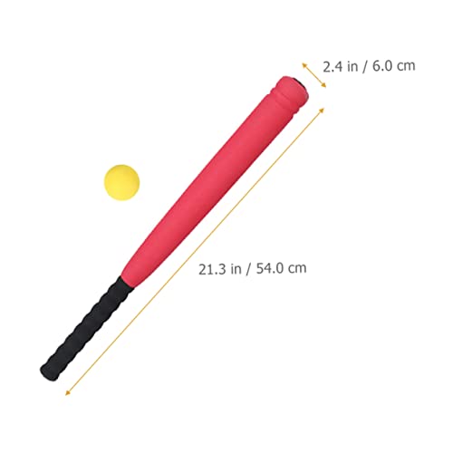 WOONEKY Portable Eva Baseball Bat for Wear Resistant Red Training for Outdoor Indoor Sports Lightweight Durable Bat with Mesh Bag for Active Play and Birthday Gifts