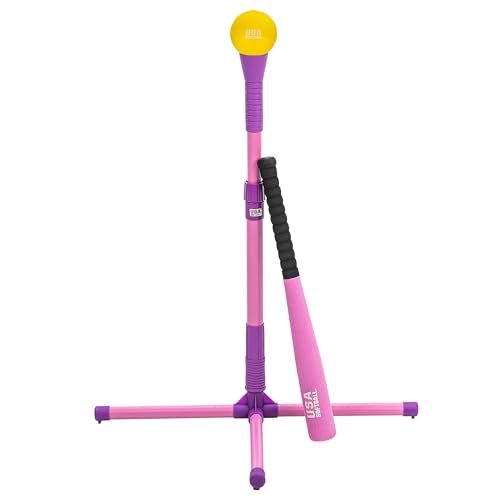 Franklin Sports Youth Batting Tee - Adjustable Height Plastic Training Tee for Kids + Toddlers - 23" to 33" Inches - style: XT Batting Tee – Pink