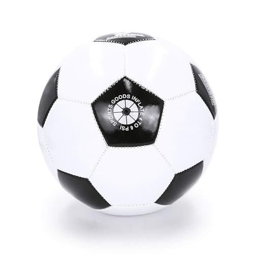 Aoneky Adult Size 5 Traditional Soccer Ball - Ships Deflated, Pump Included - color: White/Black, style: 1-Pack Deflated Ball with Pump
