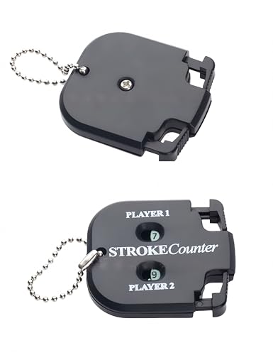3pcs Portable Golf Stroke Counters, Mini Square Design Score Keeper Hanging Rope Stroke Counter, 2 Player Clicker for Golf Training Competitions &