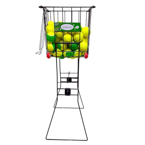 4th Improvements,Tennis Balls Hopper , Pickleball Hopper,75 Tennis Or 50 Picklel Capacity,Also As Ball Picker,Easy to Pick Up 30 Tennis Or Pickle in 1 Minute, Easily Placed in The Trunk of A Car