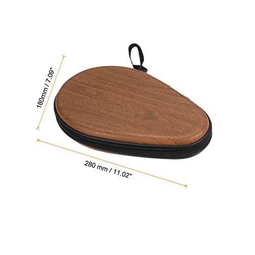 PATIKIL Table Tennis Racket Case, Ping Pong Paddle Case Hard Cover Container Bag Gourd Shape for Sports Accessories, Wood Color