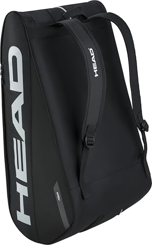 HEAD Tour Racquet Bag XL (12R) Tennis Bag - Holds Up to 12 Racquets, CCT+ Climate Control Technology, 3 Main Compartments, Shoe Pocket & Backpack Carry System - color: Black