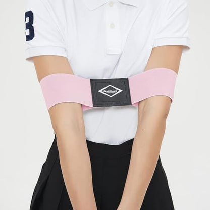 Scott Edward Pro Golf Swing Training Aid,Swing Correcting Arm Band Correct Training Swing Gesture Alignment Practice Tool for Golf Beginners,Woman,Girl,Female(Pink)