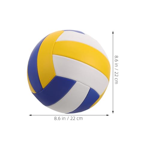 Hemoton Soft Volleyball Indoor Training Ball 1.6mm Thick White Blue Yellow Sports Practice Volleyball for Adult Entrance Examination and General Use