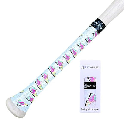 Bat Grip Tape for Baseball - Softball Precut and Pro Feel Bat Grip Tape Replacement - color: Ice Cream Cleats