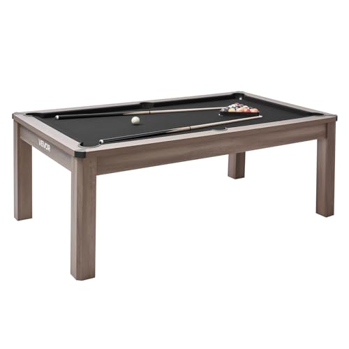 VEVOR 7ft 3-in-1 Multi Game Table with Dining, Pool, and Tennis Table, for Family Game Room Adults, Includes Full Set of Accessories, - style: 2 Benches for Storage and Accessories