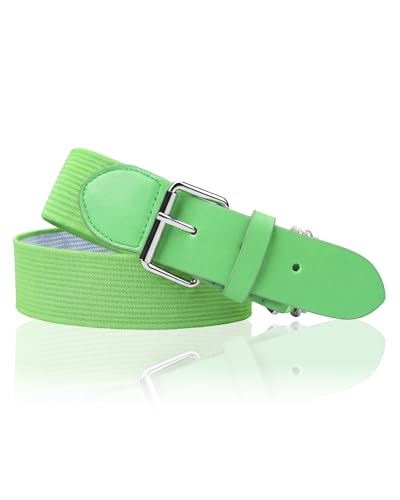 STELLE Baseball/Softball/Fastpitch Belt Girls Sports Elastic Adjustable Boys Uniform Belts Youth and Adult Sizes - color: Neon Green, size: Youth