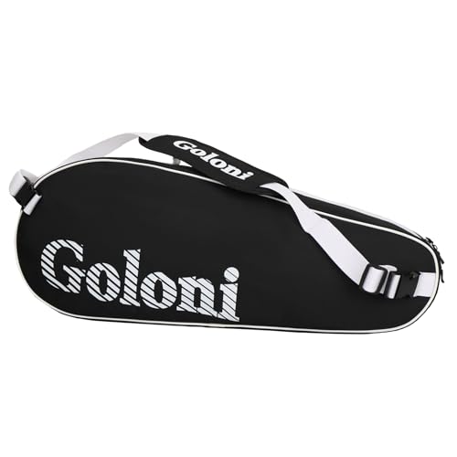 Goloni | 3 Racquet Tennis Bag, for Professional or Beginner Tennis Players, Rackets Cover Bag with Protective Pad & Lightweight | Unisex Design for Men, Women, Youth and Adults - color: White