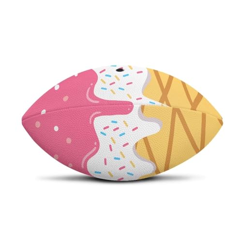 SYtrade Recreational Football Game Footballs PU Composite Leather Footballs for Training Indoor Outdoor - color: Pink Ice Cream