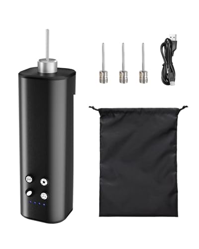 YANTU Ball Pump Electric Cordless Basketball Pump Kit - Portable Air Pump for Sports Balls, Football Volleyball Rugby Ball Inflator - Compact Car Tire Pump with Rechargeable Battery & Fast Inflation