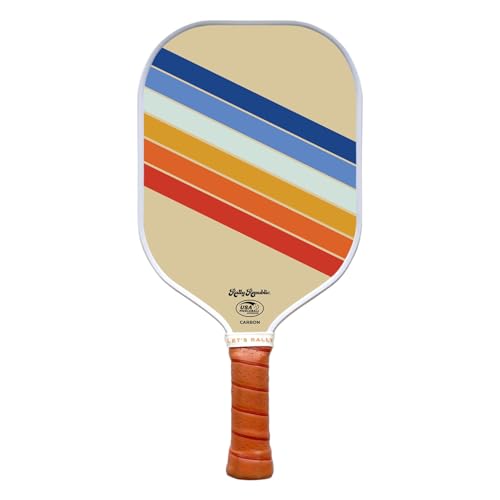Officially Licensed Pickleball Paddle - USA Pickleball Association Approved Racket - Lightweight Honeycomb Core, Carbon Fiber Exterior, Premium Leather Grip for Comfort - color: The SoCal