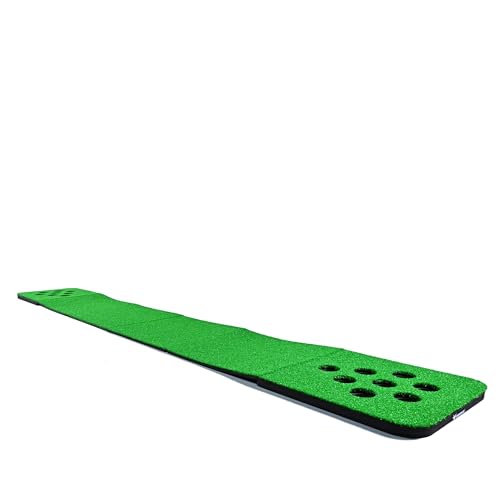 Golf Putting Mat for Indoor & Outdoor Practice, Portable Artificial Putting Green Set with 2 Putters, 2 Golf Balls, 16 Hole Covers & Carry Bag for Home, Office & Backyard Training