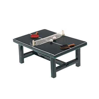 Acxico 1 Set 1:12 Mini Miniature Table Tennis Set Realistic Wooden Gift