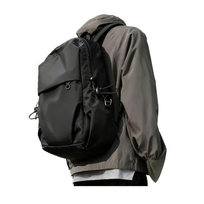 SEAFEW Large Black Convertible Sling Crossbody Backpack Shoulder Bag for Men Women, Waterproof Nylon Chest Bag One Strap Back Pack for Hiking Walking Biking Travel Cycling with USB Charger Port - color: Black-large-convertible