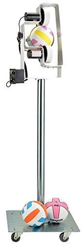 Volleyball Tutor - Silver Model Volleyball Machine. Topspin/Underspin. 60 MPH. High Release Point. Made in USA.