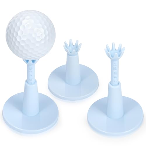 Adjustable Golf Tees - Unbreakable Rubber Golf Tees for Mats & Driving Range Tee, Flight Path Golf Simulator Tees Golf Accessories - 3 Pack