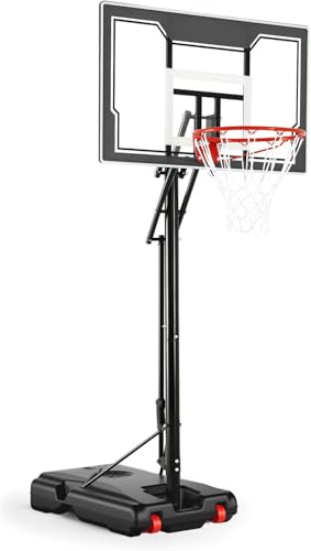 Basketball Hoop Outdoor with 33 Inch Shatterproof Backboard, Portable Basketball Goal System - style: 4.8-10FT (Gray)