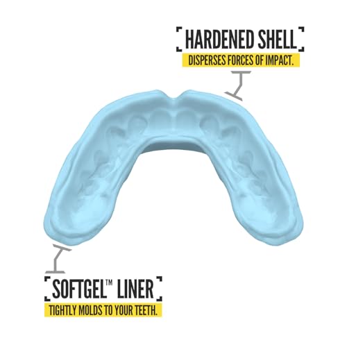2 Pack Nxtrnd Rush Dual Layer Mouthguard, Custom Fit Sports Mouthpiece for Football, Boxing, MMA, Basketball, Hockey, Lacrosse, Youth & Adult (Columbia Blue) - color: Columbia Blue