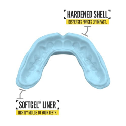 2 Pack Nxtrnd Rush Dual Layer Mouthguard, Custom Fit Sports Mouthpiece for Football, Boxing, MMA, Basketball, Hockey, Lacrosse, Youth & Adult (Columbia Blue) - color: Columbia Blue