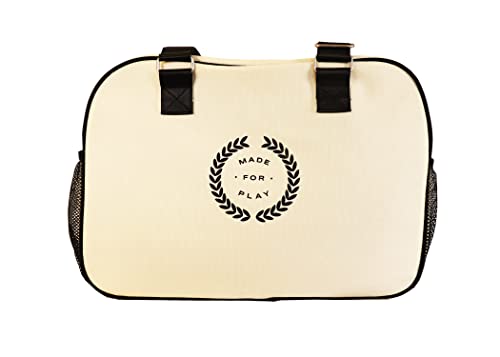 Pickleball Bag - Sports Bag For Gear, Gym Essentials - Adjustable Strap, Mesh Pockets, Pickleball Paddle Compartment With Cover - Stylish Retro Look - 20x8x12" - color: Black