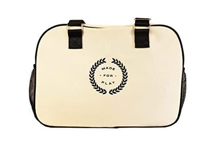 Pickleball Bag - Sports Bag For Gear, Gym Essentials - Adjustable Strap, Mesh Pockets, Pickleball Paddle Compartment With Cover - Stylish Retro Look - 20x8x12" - color: Black