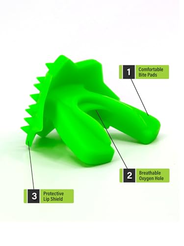 Loudmouth 3D SpikeSurge Football Mouthguard with Strap, Fits Adult & Youth, Mouth Guard Football Accessories (Hawk Fluorescent Green) - color: Hawk Fluorescent Green