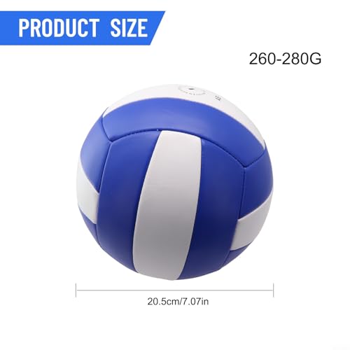 Official Size 5 Volleyball for Indoor and Outdoor Play, Soft PVC, Machine Stitched for Beach Games and Training(B)