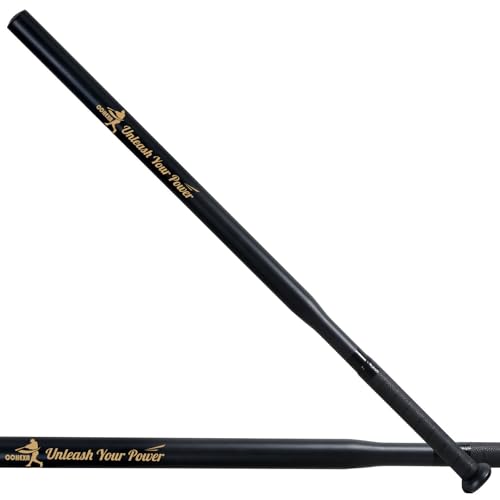 30in Skinny Baseball Training Bat Steel Hitting Practice Bat for Youth/Adult, Black Matt, PU Wrapped